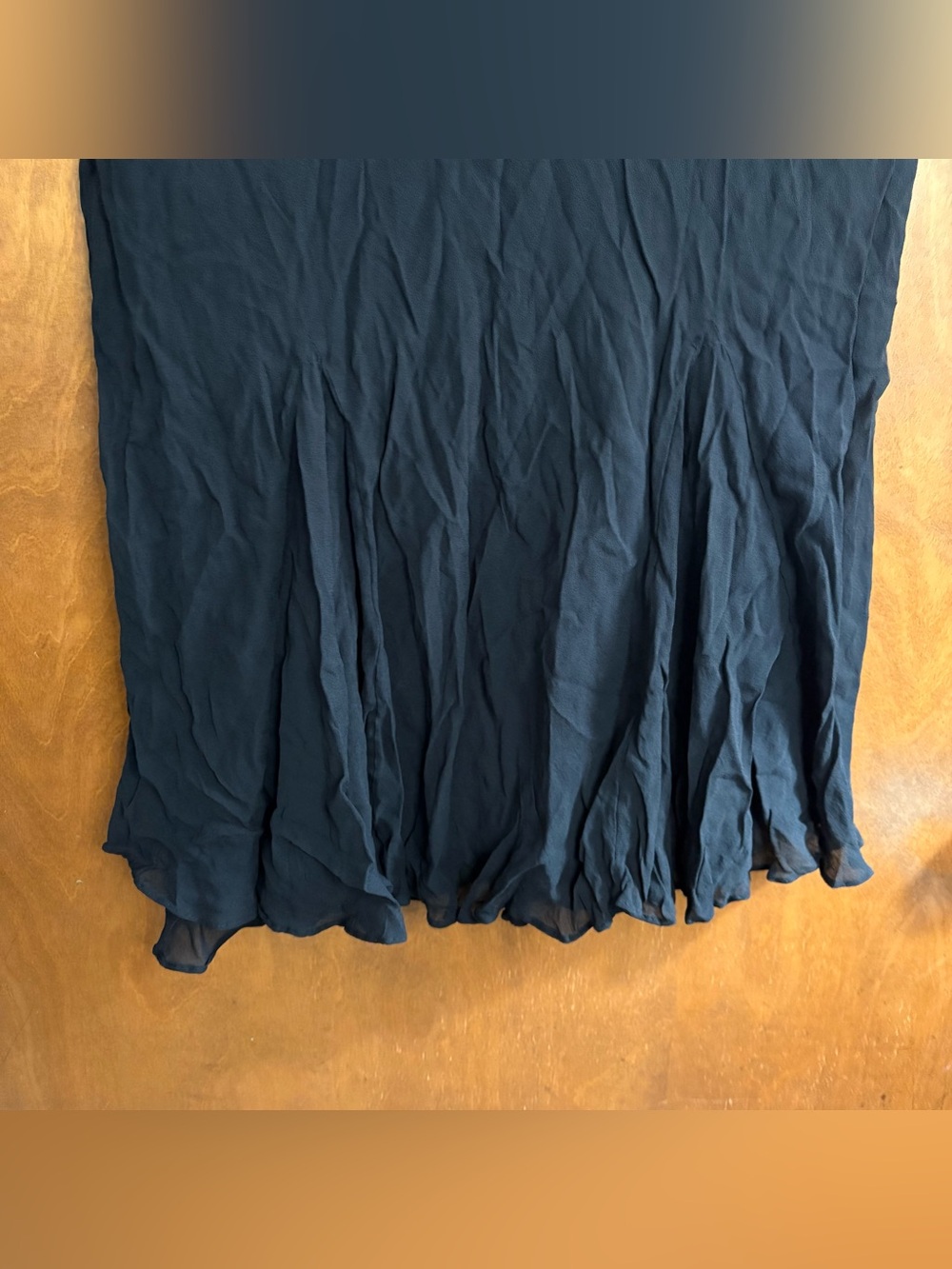 J. Crew Gwyneth Flounce Hem Midi Slip Skirt Black Chiffon XL Goth Fairy Grunge - Picture 6 of 11